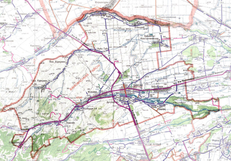 Карта автомобильных дорог кбр