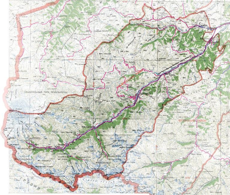 Карта автодорог кабардино балкарии